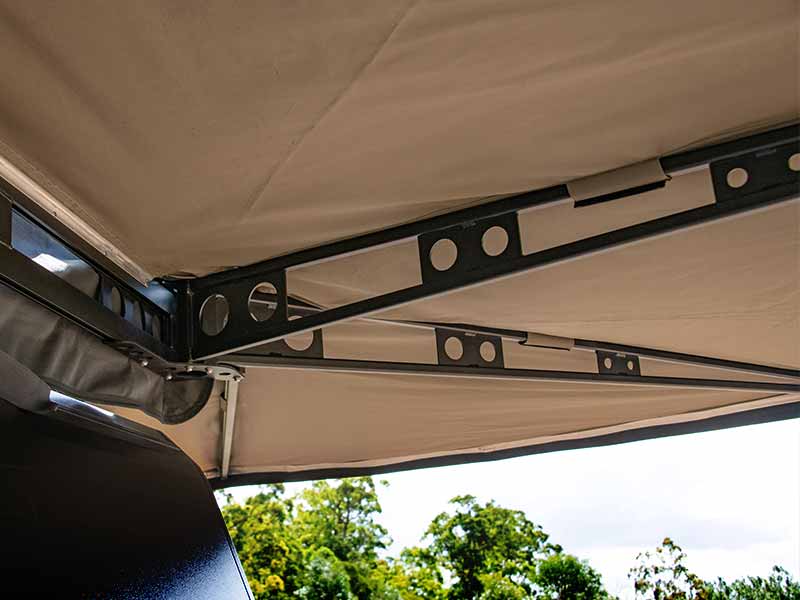 4AXTR Rhinoman 270 XT 2.3m right side awning incl universal S/S L-brackets