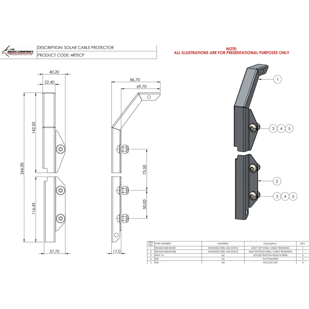 4RTSCP - Solar cable protector - Large for AX27/DX27 & Small for LX27 Models