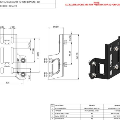 4RTATTB - Accessory to tent Bracket Set