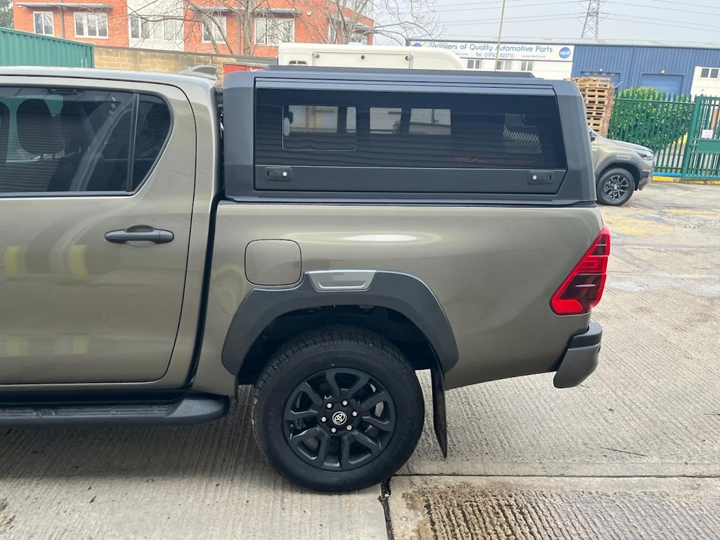 Toyota Hilux 2016 DC Xtreme Matt Black - lift-up windows & lift up rear window