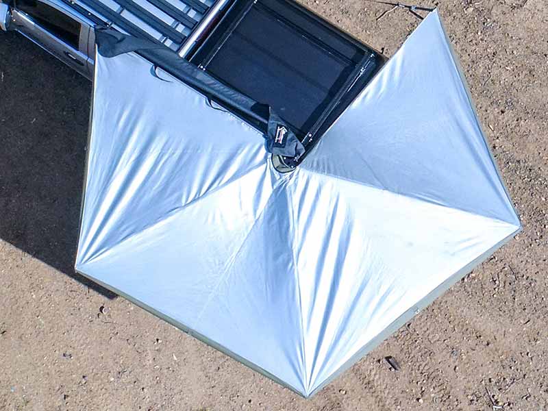 4AXTR Rhinoman 270 XT 2.3m right side awning incl universal S/S L-brackets