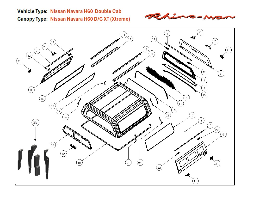 [373261] Nissan Navara (H60) 2021 DC Xtreme - lift-up windows & lift up rear window