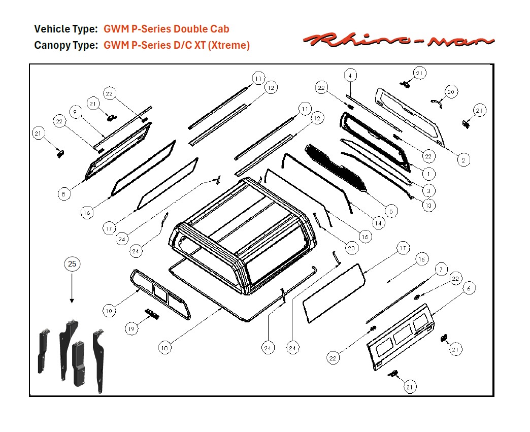 [373262] GWM P-series 2019 DC Xtreme - lift-up windows & lift up rear window