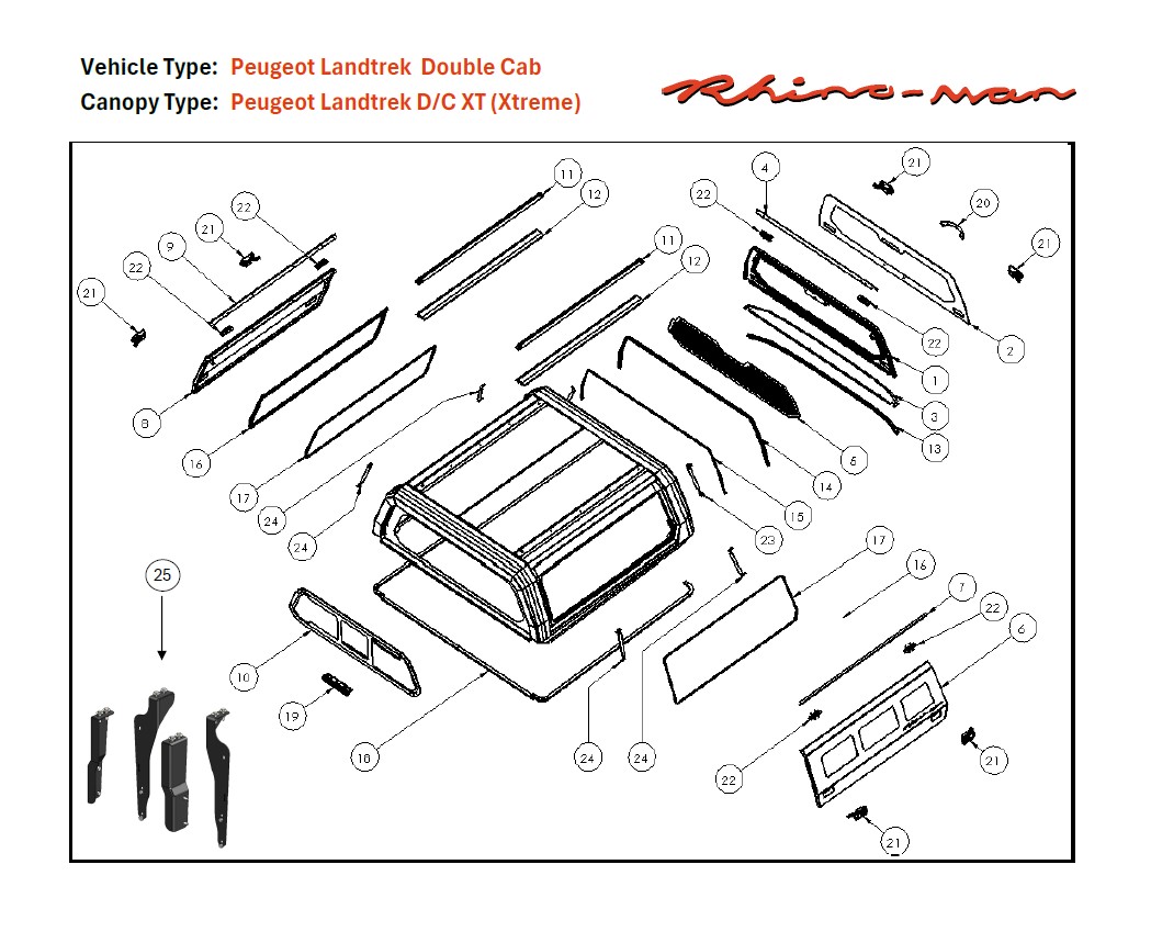 [373263] Peugeot Landtrek 2020 DC Xtreme - lift-up windows & lift up rear window