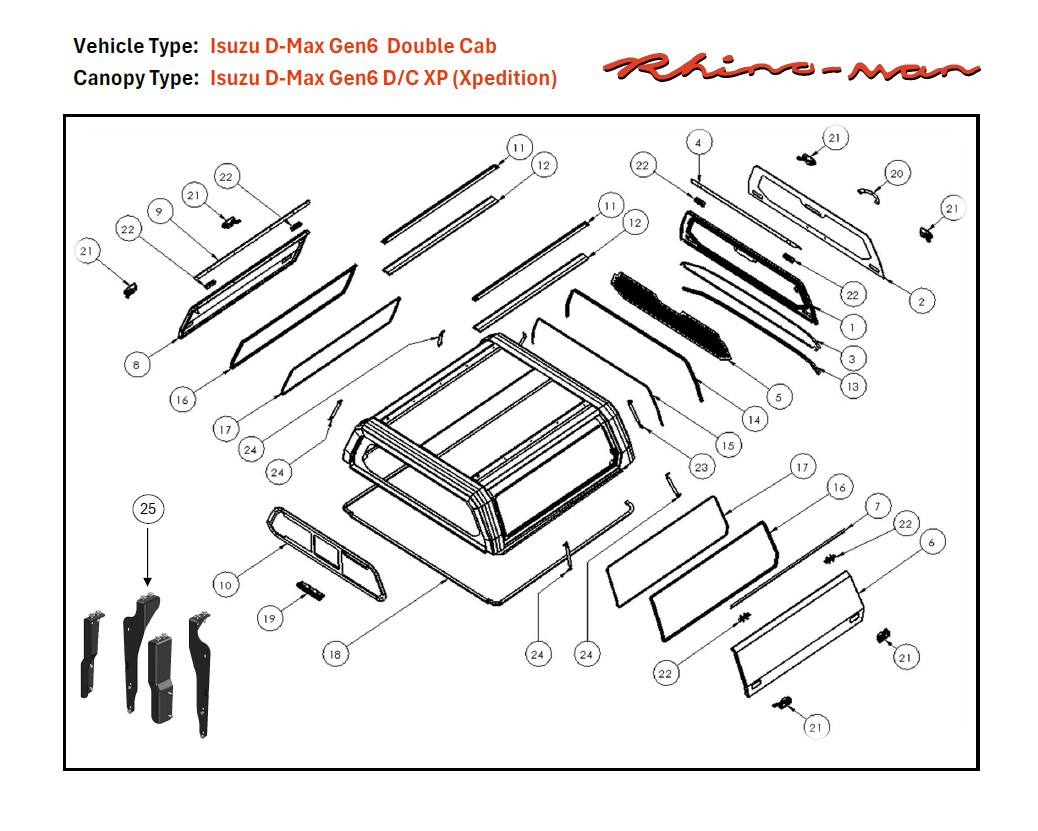 [373271] Isuzu D-Max 2016 - 2022 DC Xpedition - lift-up panels & lift up rear window