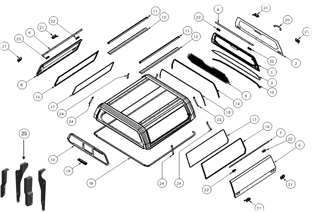 [369045] Ford Ranger Raptor 2023 DC Xpedition - lift-up panels & lift up rear window